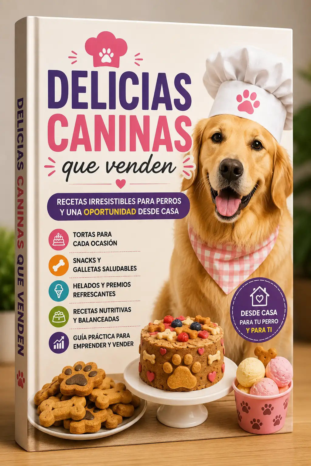 DELICIAS CANINAS: Recetas para perros + 6 Bonos GRATIS + Videoteca de Recetas y Consejos Caninos